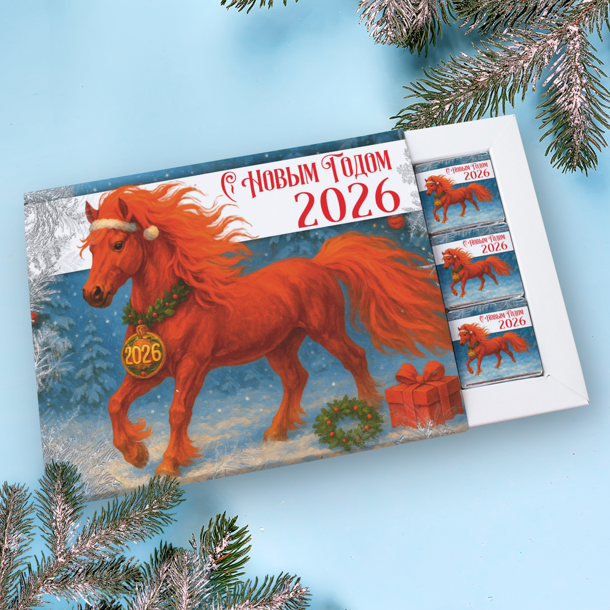 Набор "Пенал 12" (12 шоколадок 5гр) новогодний #000058