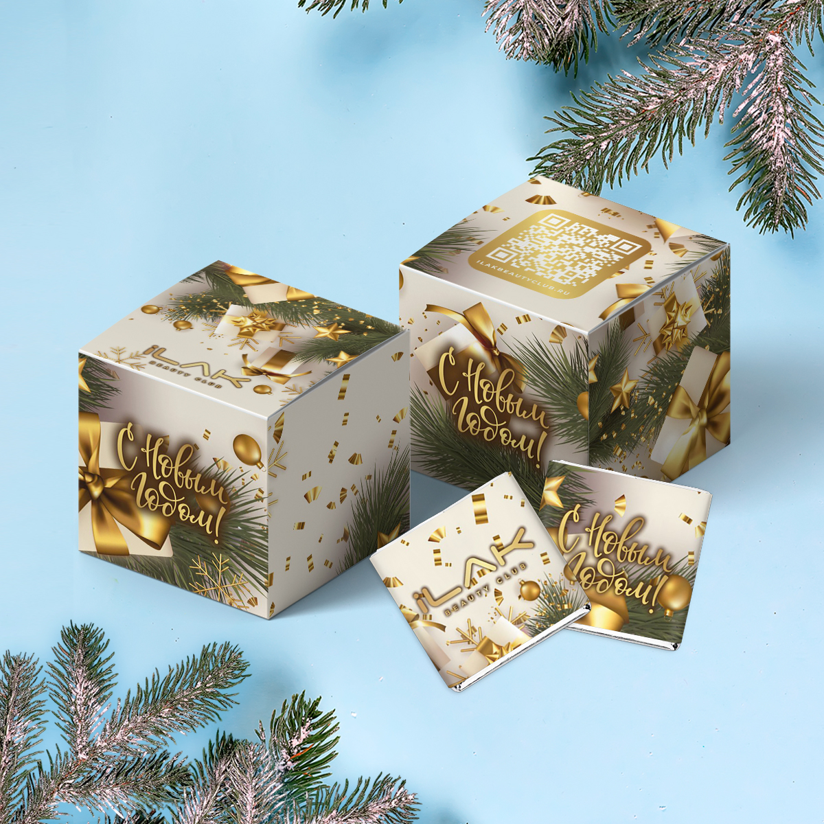 Набор "Кубик 7" (7 шоколадок 5гр) новогодний #000054