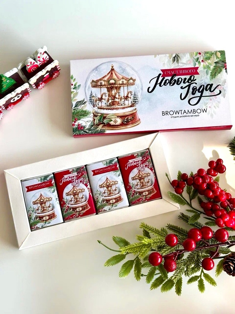 Новогодний заказ шоколада с логотипом — пример работы Choco Corp